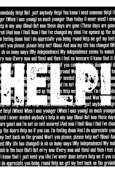 Universal Βοήθεια! Ξύλινη Διακοσμητική Αφίσα Ζωγραφικής