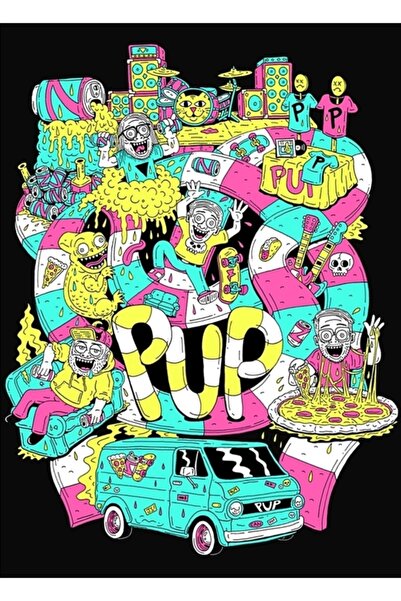 Universal Лого на група  "Пъп Бенд " Базов дървен плакат Декоративен