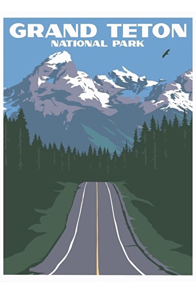 Universal Декоративен дървен плакат-картина на Гранд Тетон