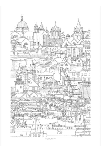 Universal Γκόλγουεϊ, Ιρλανδία Ξύλινη Διακοσμητική Αφίσα Τέχνης