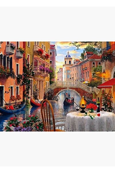 Universal Venedik Manzara Tablo Ahşap Poster Dekoratif