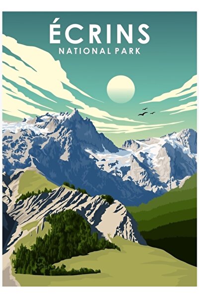 Universal Εθνικό Πάρκο Εκρίνς Γαλλία Ταξιδιωτική αφίσα ζωγραφικής Ξύλινη διακ...