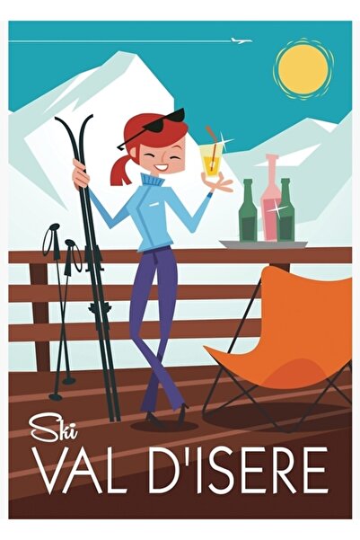 Universal Poster Kayak Val D'isere Tablou Poster din lemn Decorativ