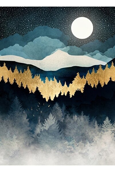 Universal Poster decorativ din lemn Indigo Night Painting