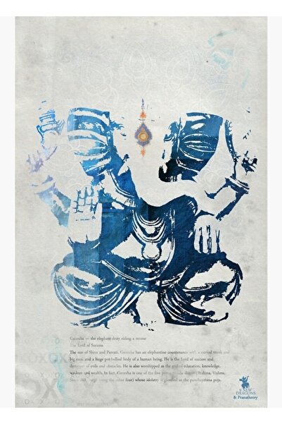 Universal Poster decorativ din lemn cu imprimeu artistic Ganesha
