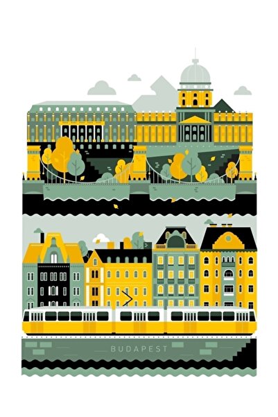 Universal Διακοσμητική Ξύλινη Αφίσα Βουδαπέστης