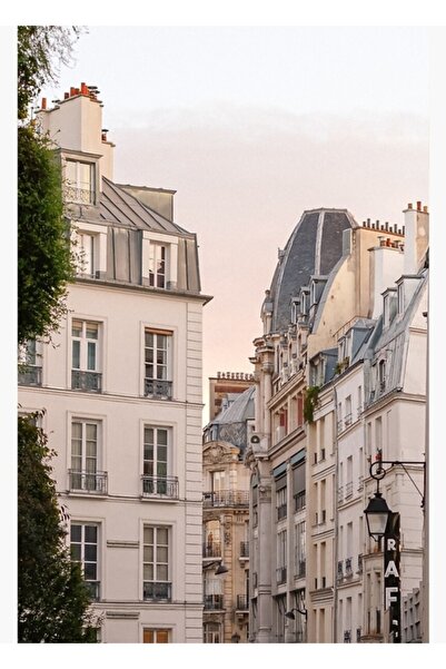 Universal Tablou cu clădiri din Paris, poster decorativ din lemn