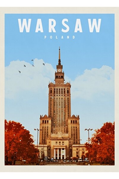 Universal Varșova Călătorii Varșova Polonia Poster de călătorie Warszawa Plak...