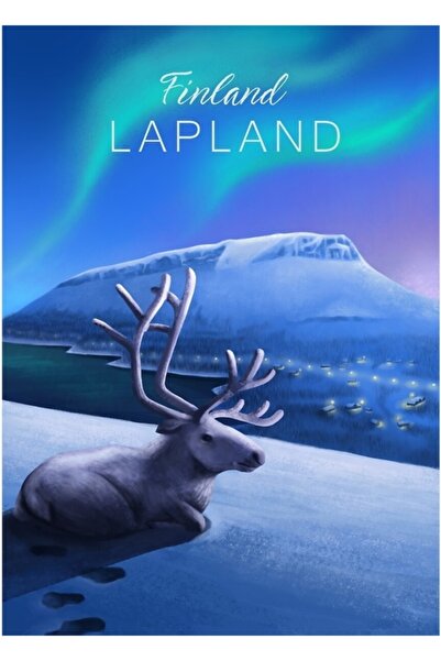 Universal Διακοσμητική ξύλινη αφίσα με εικονογράφηση Φινλανδικής Λαπωνίας