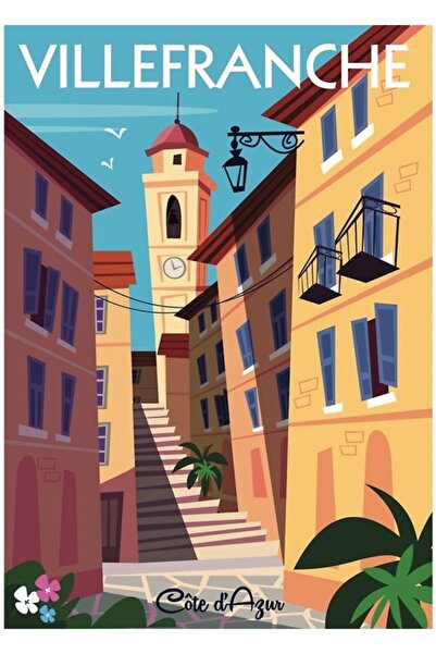 Universal Villefranche Sur Mer Πίνακας Αφίσας Ξύλινη Διακοσμητική Αφίσα