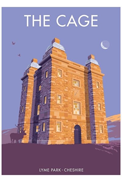 Universal Καφέζ, Πάρκο Λάιμ, Τσέσαϊρ, Ξύλινη διακοσμητική αφίσα με εικονογράφ...