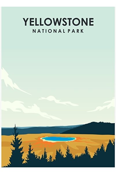 Universal Poster de călătorie Parcul Național Yellowstone, tablou decorativ d...