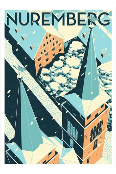 Universal Postere de călătorie - Nürnberg Germania Poster decorativ din lemn ...