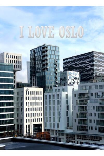 Universal Poster decorativ din lemn Oslo I Love Painting