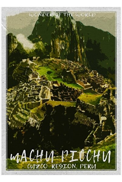 Universal 7 Wonders of the World : Machu Picchu Painting Wooden Poster Decora...