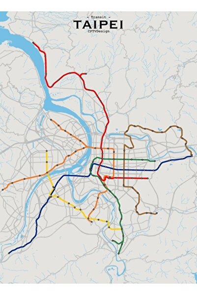 Universal Harta de transport în Taipei, afiș decorativ din lemn