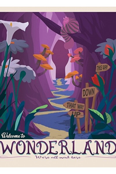 Universal Η Αλίκη στη χώρα των θαυμάτων, Αφίσα του Λιούις Κάρολ, Ξύλινη διακο...