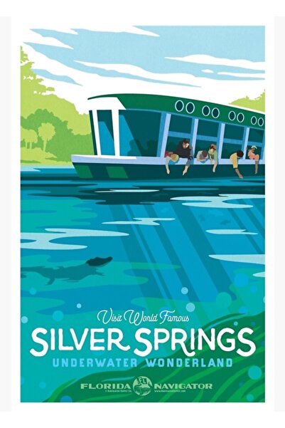 Universal Silver Springs - Ξύλινη διακοσμητική αφίσα της σειράς Florida Navig...