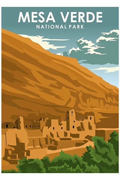 Universal Parcul Național Mesa Verde Poster de călătorie Tablou Poster din le...