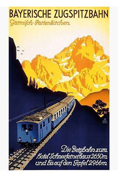 Universal Гармиш Партенкирхен...Баварска Зюгспицбахна табло Дървен декоративе...