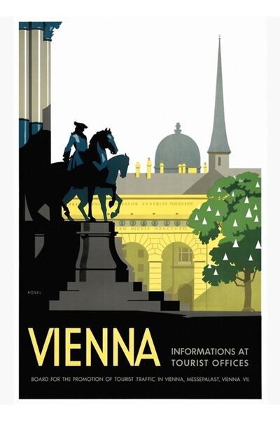 Universal Poster de călătorie Viena Austria 1935 Poster decorativ din lemn pi...