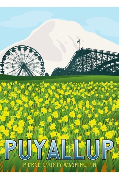 Universal Puyallup Washington Poster Tablo Poster din lemn decorativ