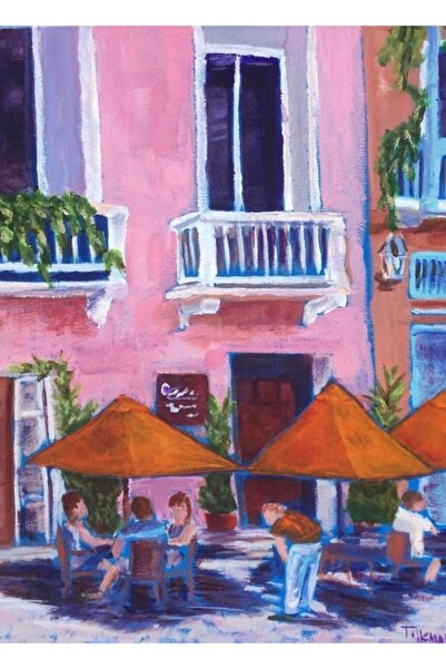 Universal Πίνακας με θέμα το σκηνικό του δρόμου με ομπρέλες, Ξύλινη διακοσμητ...