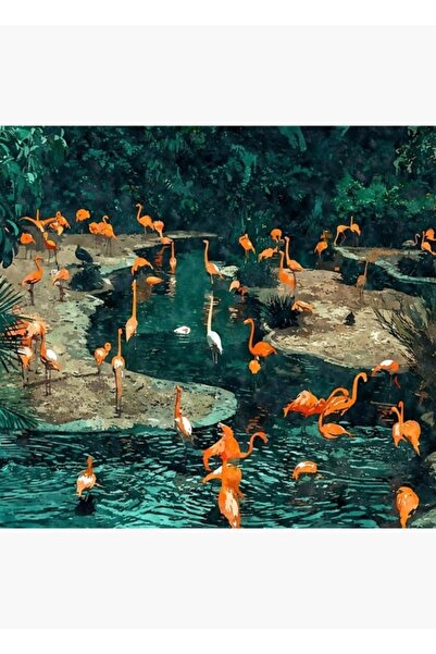 Universal Poster decorativ din lemn Flamingo Creek