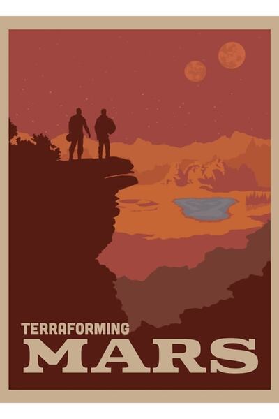 Universal Terraforming Mars Joc de masă Poster decorativ din lemn