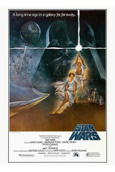 Universal Poster original Wars 1977, tablou decorativ din lemn