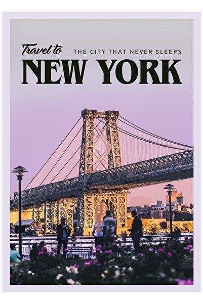 Universal Διακοσμητική ξύλινη αφίσα Νέας Υόρκης