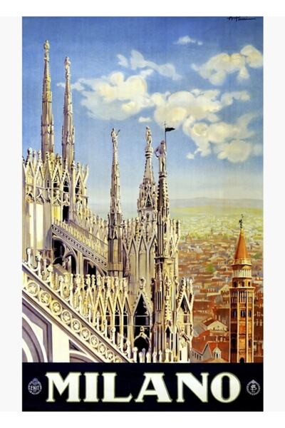 Universal Милано, Италия, Постер за пътуване, Картина, Дървен постер, Декорат...