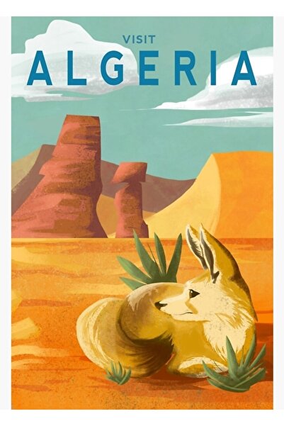 Universal Декоративен дървен плакат за пътуване до Алжир