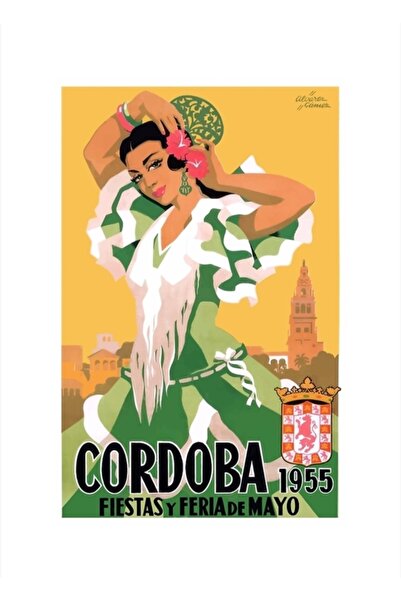 Universal 1955 Cordoba Spania Festivalurile de mai Poster de călătorie Tablou...