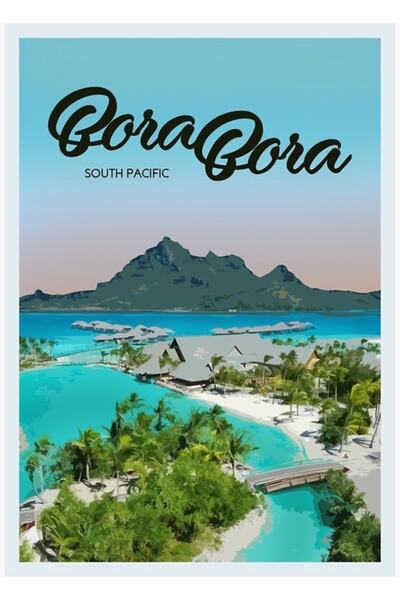 Universal Tablou Bora Bora, Poster decorativ din lemn