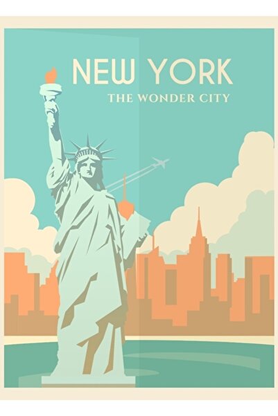 Universal Poster de călătorie New York, tablou decorativ din lemn