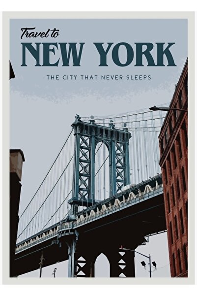 Universal Poster decorativ din lemn New York Tablo