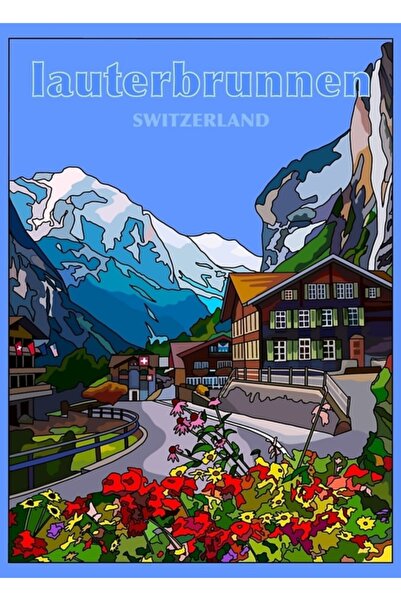 Universal Lauterbrunnen Ελβετία - Λαμπερό σχέδιο του Στόχου στις Ελβετικές Άλ...