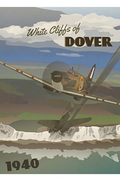 Universal Dover Cliffs 1940 Ταξιδιωτική αφίσα του Βρετανικού Πολέμου Ζωγραφικ...