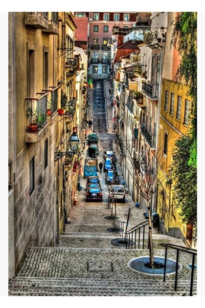 Universal Lisabona Portugalia Străzile orașului Tablou Poster din lemn decorativ