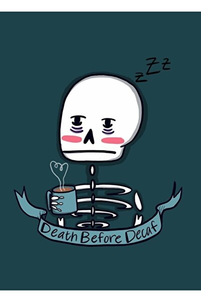 Universal Poster decorativ din lemn cu tabloul morții fără cafeină