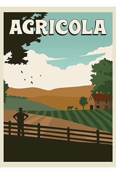 Universal Επιτραπέζιο παιχνίδι Agricola - Μινιμαλιστικό στυλ αφίσας ταξιδιού ...