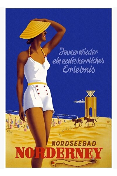 Universal Norderney Γερμανία Αφίσα Ταξιδιωτικών Εκδηλώσεων Ξύλινη Διακοσμητικ...
