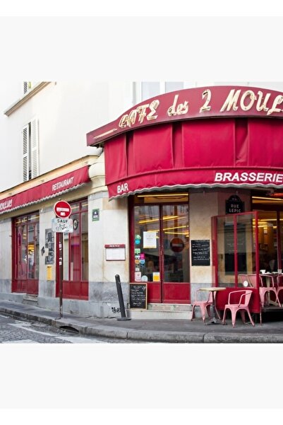 Universal Red Cafe Tablo Poster decorativ din lemn în Paris