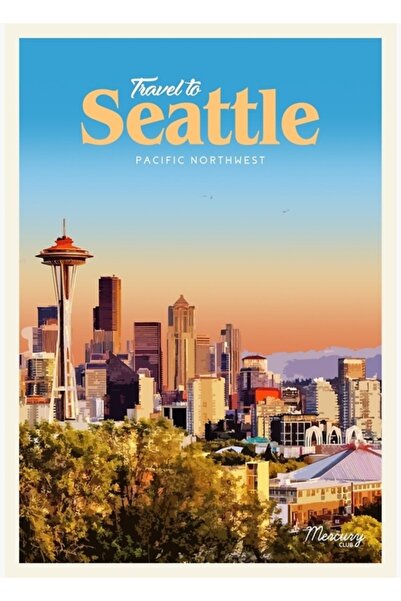 Universal Vizitați Seattle Tablo, poster decorativ din lemn