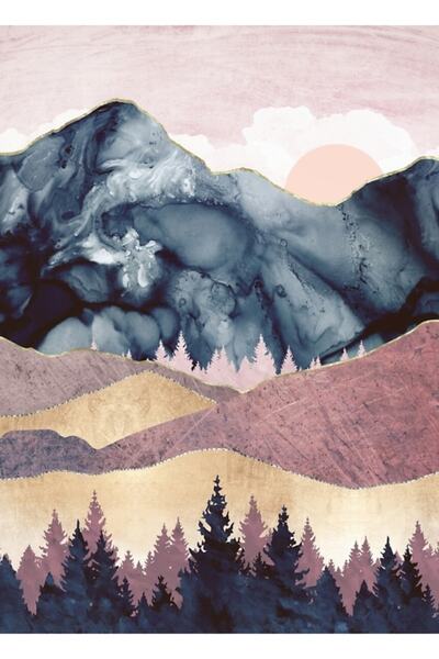 Universal Poster decorativ din lemn cu pictură Vista în culoarea liliacului