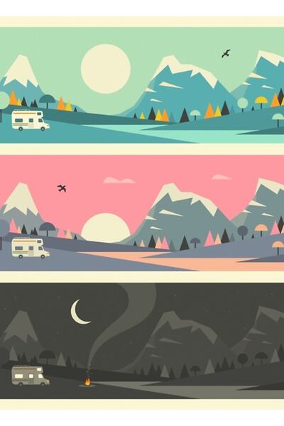 Universal Poster decorativ din lemn Campfire 2 Tablo