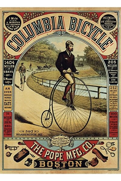 Universal Poster cu biciclete - Tablou decorativ din lemn cu biciclete Columbia