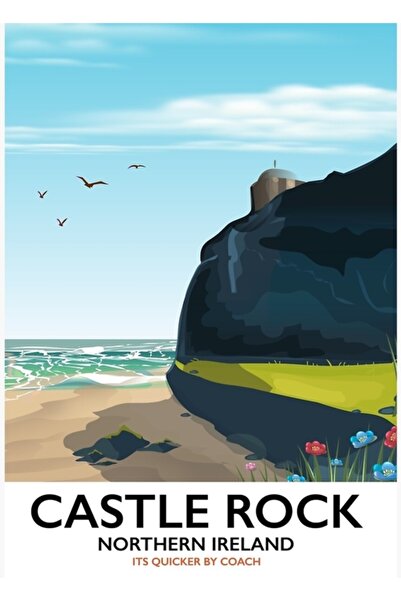 Universal Κάστλ Ροκ Βόρεια Ιρλανδία Ξύλινη Διακοσμητική Αφίσα Ζωγραφικής