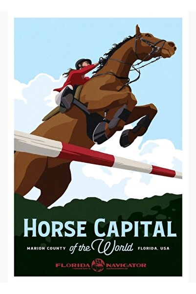 Universal Η Αλογοκεντρική Πόλη του Κόσμου - Ξύλινη διακοσμητική αφίσα της σει...